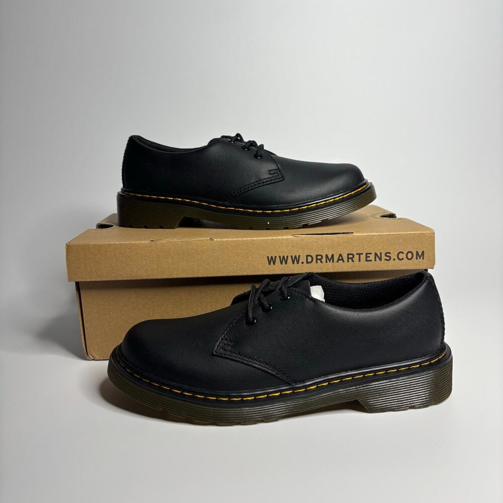 Dr. Martens Junior 1461 Softy T Leather Oxford Shoes in Black